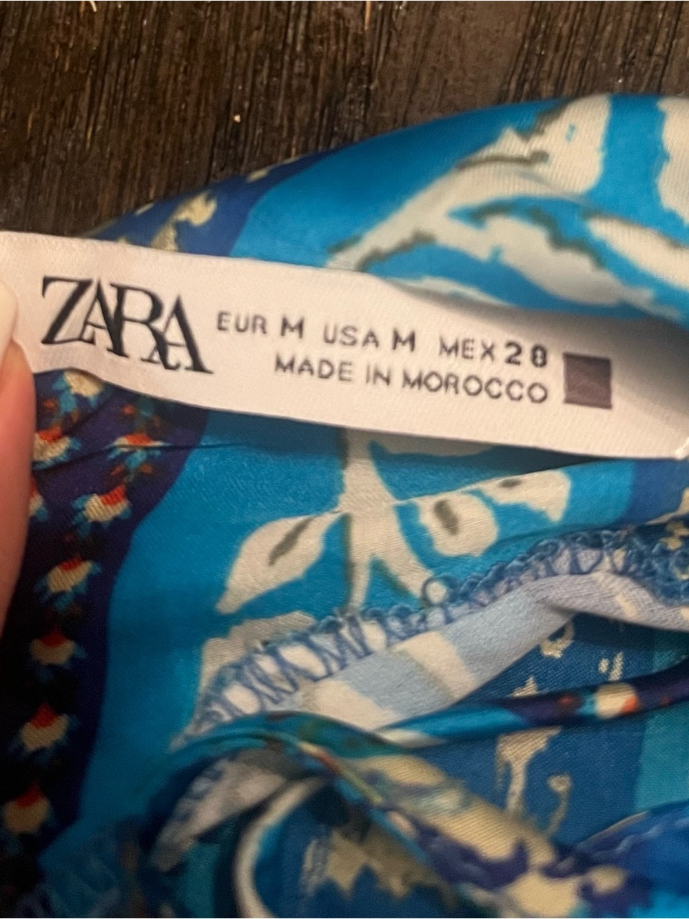 ZARA Blue Paisley Hankerchief dress       SIZE MEDIUM - Picture 4 of 4